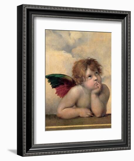 Angelo I - Madonna Sistina-Raffaello Sanzio-Framed Art Print