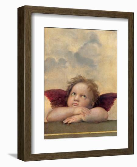 Angelo II - Madonna Sistina-Raffaello Sanzio-Framed Art Print