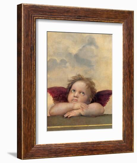 Angelo II - Madonna Sistina-Raffaello Sanzio-Framed Art Print