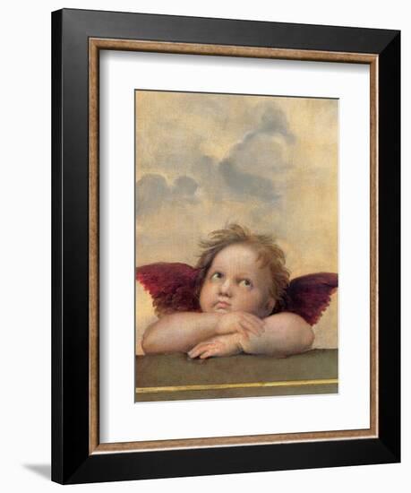 Angelo II - Madonna Sistina-Raffaello Sanzio-Framed Art Print