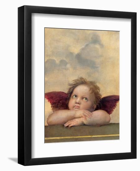 Angelo II - Madonna Sistina-Raffaello Sanzio-Framed Art Print