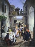 Piazza Dei Mercanti or the Transition from the Old Fish Merchants' Square, 1844-Angelo Inganni-Framed Giclee Print