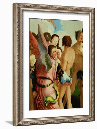 Angels among the Just. Detail of the left wing of the triptych The Last Judgement.-Lucas van Leyden-Framed Giclee Print