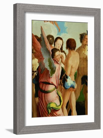 Angels among the Just. Detail of the left wing of the triptych The Last Judgement.-Lucas van Leyden-Framed Giclee Print