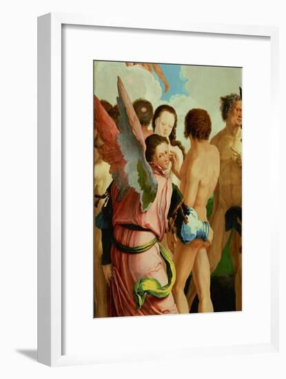 Angels among the Just. Detail of the left wing of the triptych The Last Judgement.-Lucas van Leyden-Framed Giclee Print