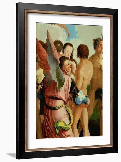 Angels among the Just. Detail of the left wing of the triptych The Last Judgement.-Lucas van Leyden-Framed Giclee Print