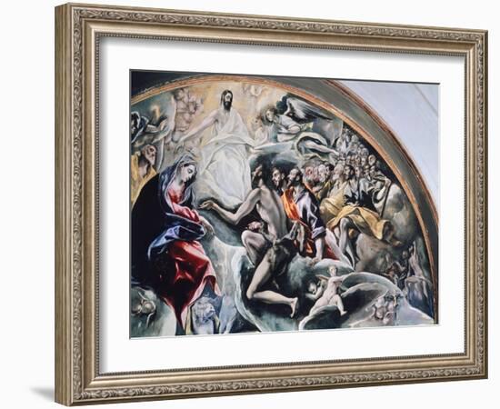 Angels and Saints, Detail from Burial of Count Orgaz, 1586-1588-El Greco-Framed Giclee Print