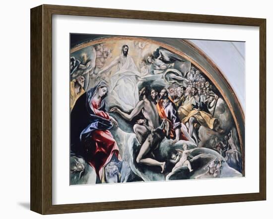 Angels and Saints, Detail from Burial of Count Orgaz, 1586-1588-El Greco-Framed Giclee Print