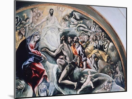 Angels and Saints, Detail from Burial of Count Orgaz, 1586-1588-El Greco-Mounted Giclee Print