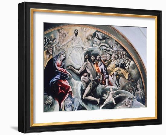 Angels and Saints, Detail from Burial of Count Orgaz, 1586-1588-El Greco-Framed Giclee Print