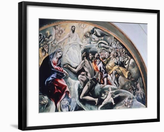 Angels and Saints, Detail from Burial of Count Orgaz, 1586-1588-El Greco-Framed Giclee Print