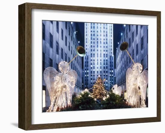 Angels at the Rockerfeller Centre, Decorated for Christmas, New York City, USA-Nigel Francis-Framed Photographic Print