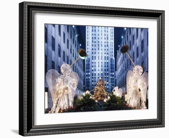 Angels at the Rockerfeller Centre, Decorated for Christmas, New York City, USA-Nigel Francis-Framed Photographic Print