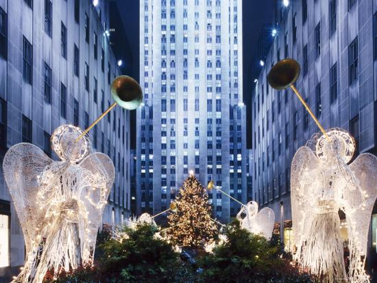Angels At The Rockerfeller Centre Decorated For Christmas New York City Usa Photographic Print Nigel Francis Art Com