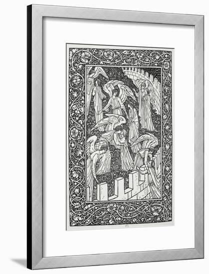 Angels Behind the Inner Sanctuary, from The Kelmscott Chaucer, Published by Kelmscott Press, 1896-William Morris-Framed Giclee Print