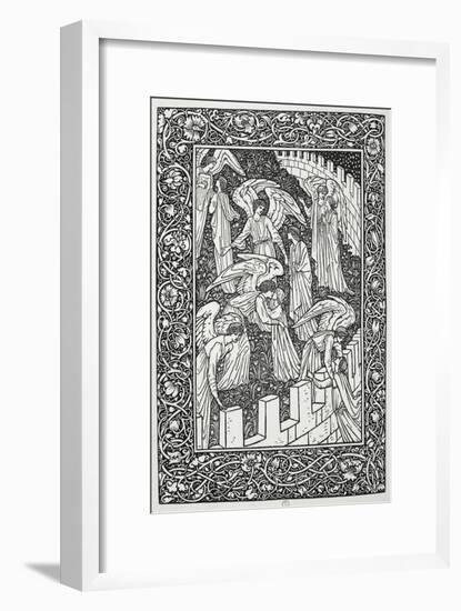 Angels Behind the Inner Sanctuary, from The Kelmscott Chaucer, Published by Kelmscott Press, 1896-William Morris-Framed Giclee Print