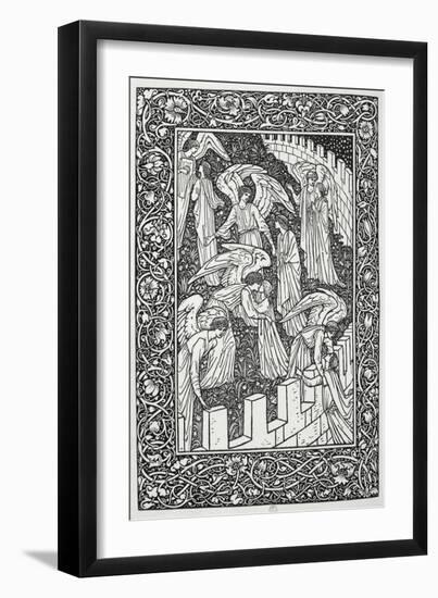 Angels Behind the Inner Sanctuary, from The Kelmscott Chaucer, Published by Kelmscott Press, 1896-William Morris-Framed Giclee Print