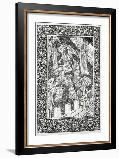 Angels Behind the Inner Sanctuary, from The Kelmscott Chaucer, Published by Kelmscott Press, 1896-William Morris-Framed Giclee Print