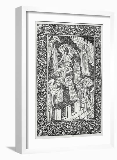 Angels Behind the Inner Sanctuary, from The Kelmscott Chaucer, Published by Kelmscott Press, 1896-William Morris-Framed Giclee Print