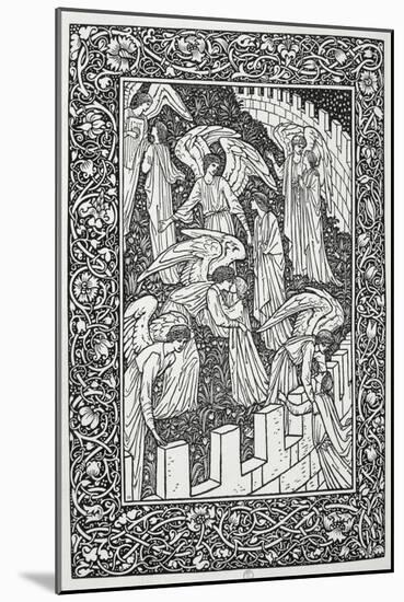 Angels Behind the Inner Sanctuary, from The Kelmscott Chaucer, Published by Kelmscott Press, 1896-William Morris-Mounted Giclee Print