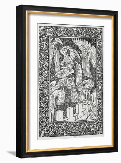 Angels Behind the Inner Sanctuary, from The Kelmscott Chaucer, Published by Kelmscott Press, 1896-William Morris-Framed Giclee Print