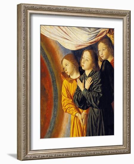 Angels, Detail from Right Side of Central Panel with Madonna Enthroned with Angels-null-Framed Giclee Print