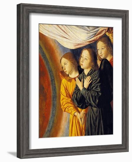 Angels, Detail from Right Side of Central Panel with Madonna Enthroned with Angels-null-Framed Giclee Print