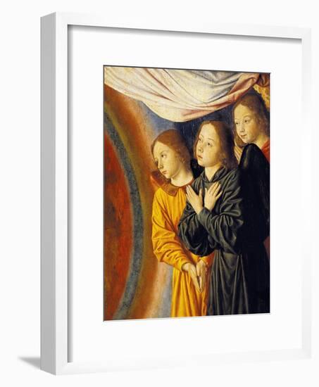 Angels, Detail from Right Side of Central Panel with Madonna Enthroned with Angels-null-Framed Giclee Print