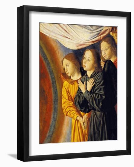 Angels, Detail from Right Side of Central Panel with Madonna Enthroned with Angels-null-Framed Giclee Print