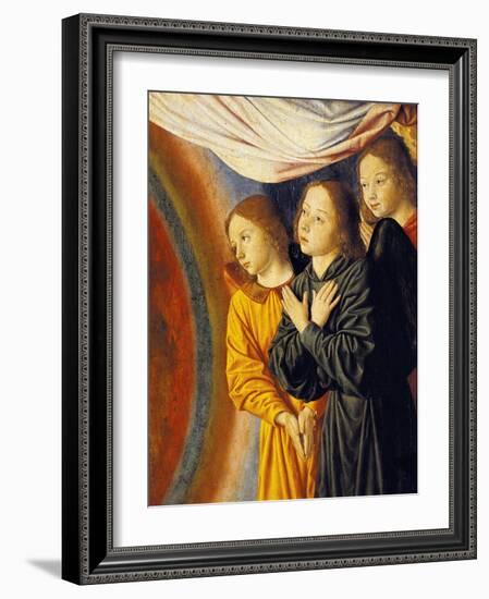 Angels, Detail from Right Side of Central Panel with Madonna Enthroned with Angels-null-Framed Giclee Print