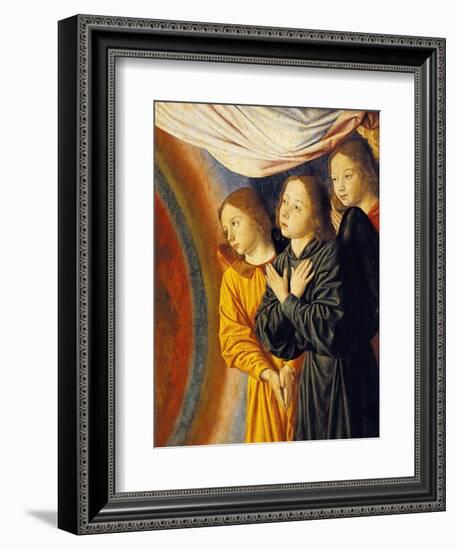 Angels, Detail from Right Side of Central Panel with Madonna Enthroned with Angels-null-Framed Giclee Print