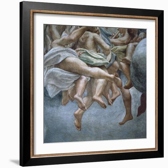 Angels, Detail of Frescoes from Section of Abraham and Isaac, from Dome of Parma Cathedral-Antonio Allegri Da Correggio-Framed Giclee Print