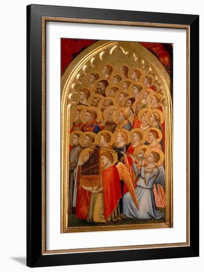 Angels from the Coronation of the Virgin Polyptych-Giotto di Bondone-Framed Giclee Print