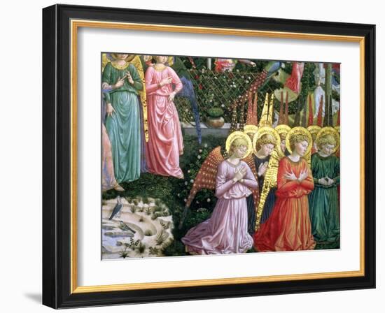 Angels in a Heavenly Landscape, the Left Hand Wall of the Apse-Benozzo di Lese di Sandro Gozzoli-Framed Giclee Print