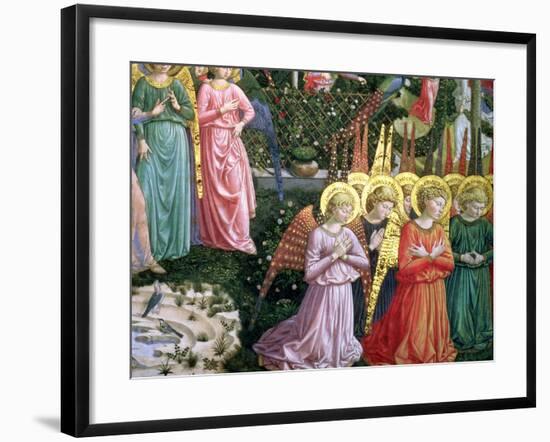 Angels in a Heavenly Landscape, the Left Hand Wall of the Apse-Benozzo di Lese di Sandro Gozzoli-Framed Giclee Print