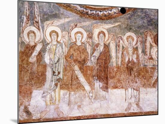 Angels of Heavenly Court, Romanesque Fresco in Abbey Church of Saint-Theodore-null-Mounted Giclee Print