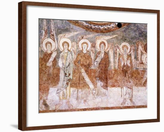 Angels of Heavenly Court, Romanesque Fresco in Abbey Church of Saint-Theodore-null-Framed Giclee Print