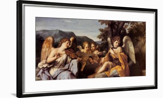 Angels Playing Music-Marcantonio Franceschini-Framed Art Print