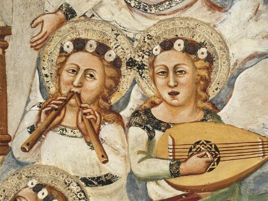 'Angels Playing Musical Instrument, Detail from Assumption of the ...