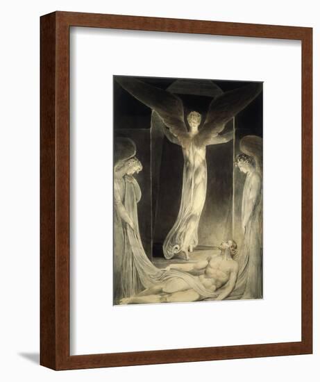 Angels Rolling away the Stone from the Sepulchre-William Blake-Framed Premium Giclee Print