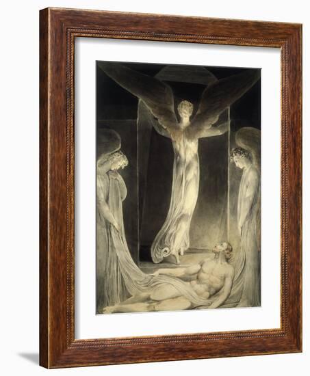 Angels Rolling away the Stone from the Sepulchre-William Blake-Framed Giclee Print