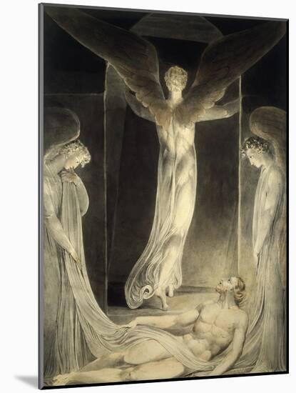 Angels Rolling away the Stone from the Sepulchre-William Blake-Mounted Giclee Print