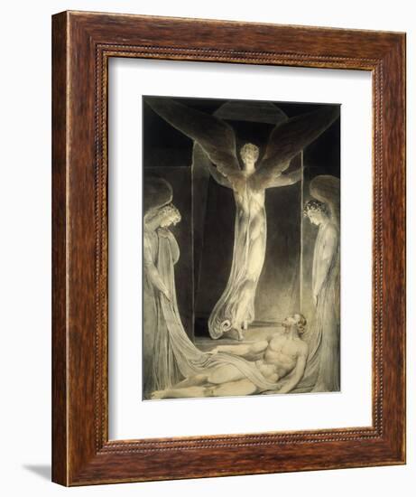 Angels Rolling away the Stone from the Sepulchre-William Blake-Framed Giclee Print