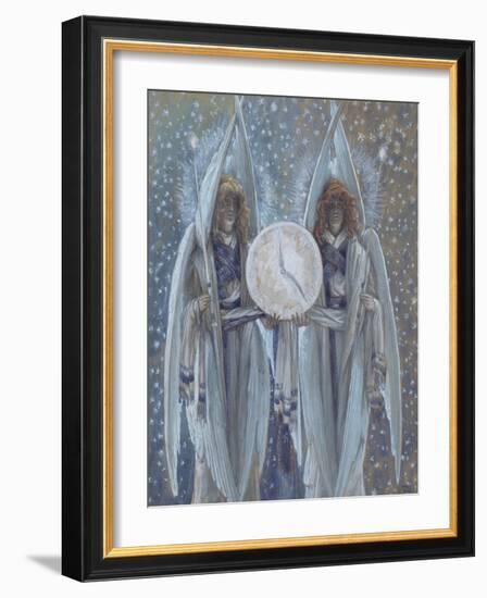 Angels Supporting a Dial Which Indicates the Hours of the Different Scenes of the Passion for 'The-James Jacques Joseph Tissot-Framed Giclee Print