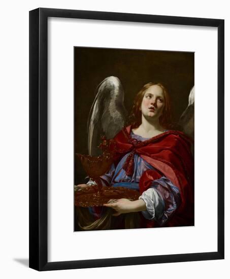 Angels with Attributes of the Passion: Angel Holding the Vessel and Towel for Washing the Hands of-Simon Vouet-Framed Giclee Print