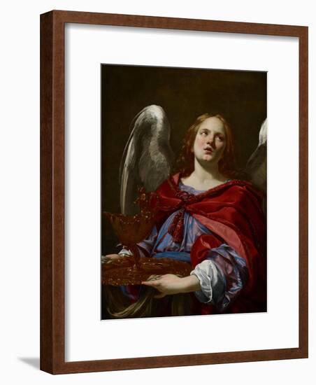 Angels with Attributes of the Passion: Angel Holding the Vessel and Towel for Washing the Hands of-Simon Vouet-Framed Giclee Print