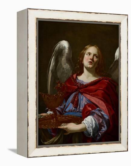 Angels with Attributes of the Passion: Angel Holding the Vessel and Towel for Washing the Hands of-Simon Vouet-Framed Premier Image Canvas