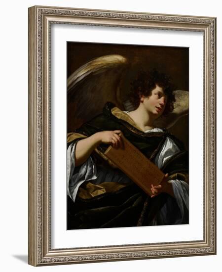 Angels with Attributes of the Passion, the Superscription from the Cross, C.1624-Simon Vouet-Framed Giclee Print