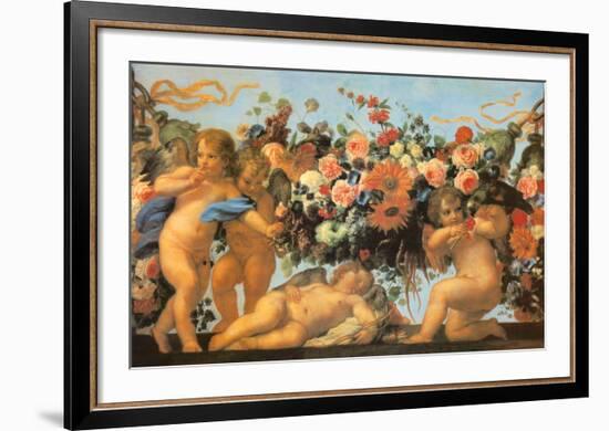 Angels with Garland of Flowers-Carlo Maratti-Framed Art Print