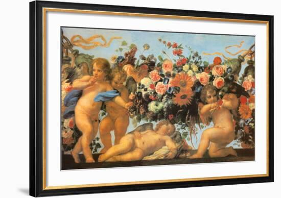 Angels with Garland of Flowers-Carlo Maratti-Framed Art Print